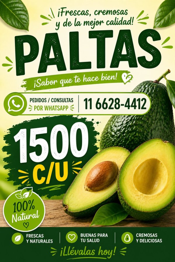 Vendo paltas muy cremosas