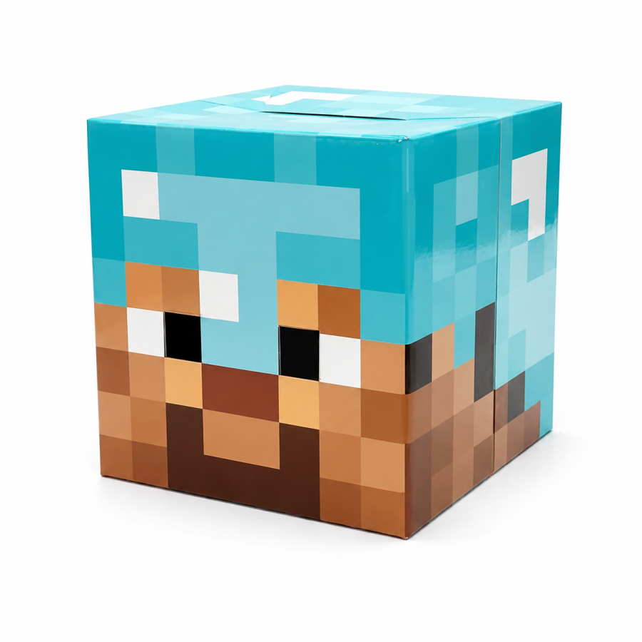 Máscara de Cabeza tipo Minecraft Steve Celeste Diamante My Armorcraft, foto 3 de 3