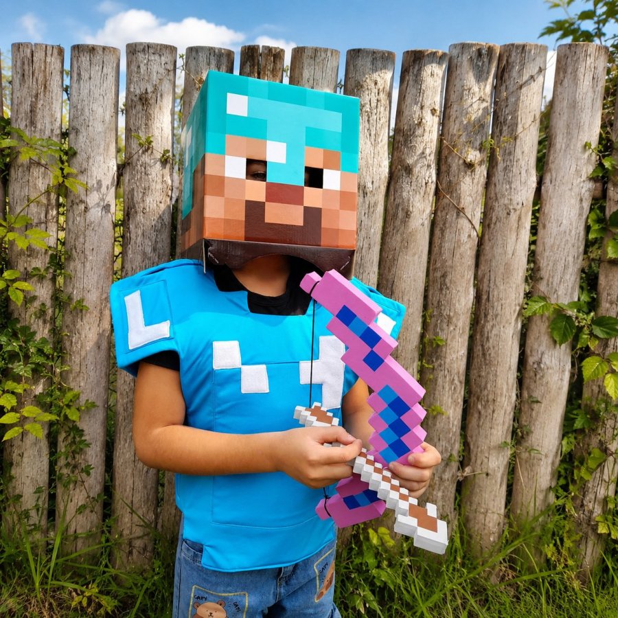 Armadura Disfraz Diamante Tipo Minecraft Niños My Armorcraft, foto 3 de 3