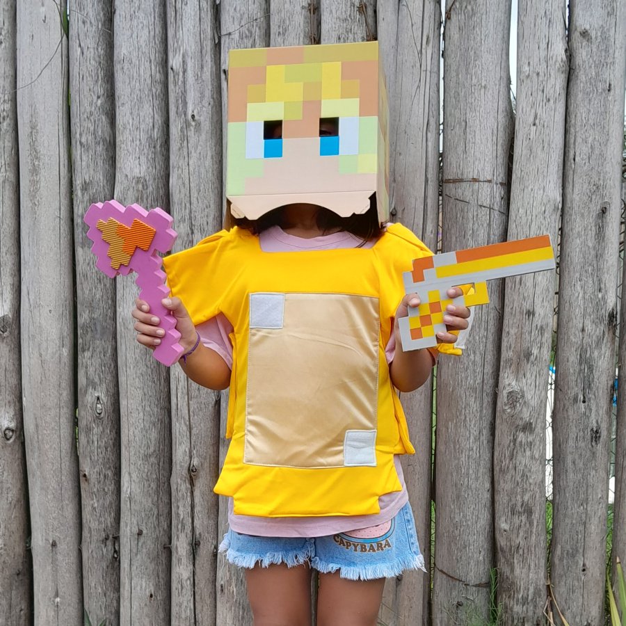 Armadura Disfraz Oro Tipo Minecraft Niños My Armorcraft, foto 2 de 3