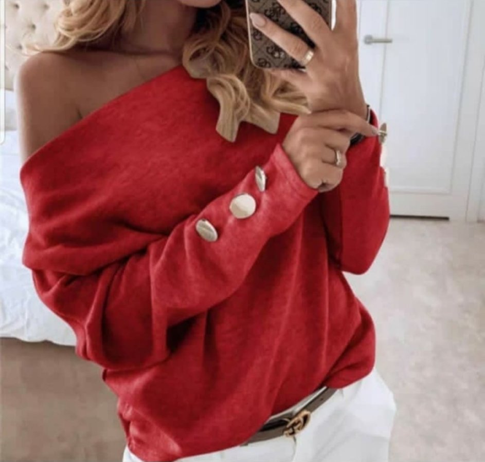 Remera cuello bote lanilla