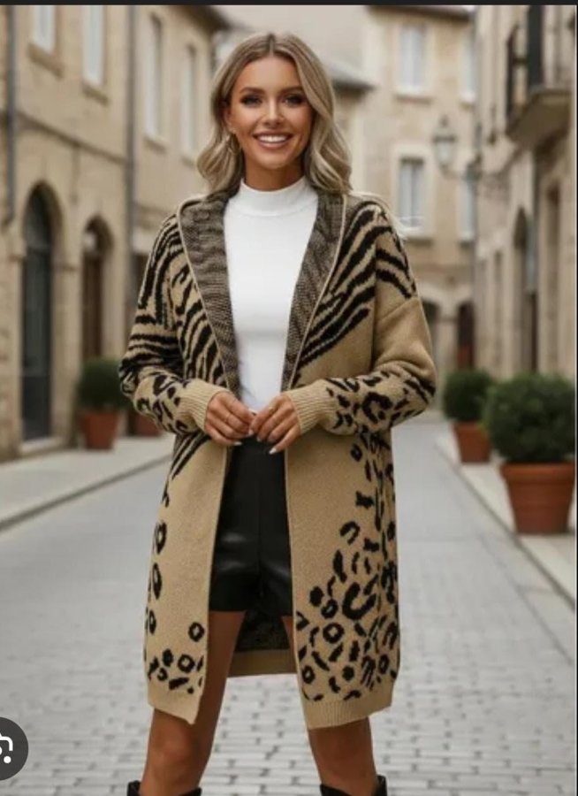 Saco leopardo y liso, foto 2 de 3