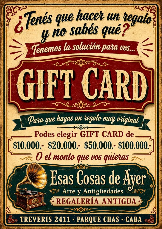 Tenes que hacer un regalo y no sabes que? Llegaron las GIFT CARD!!!