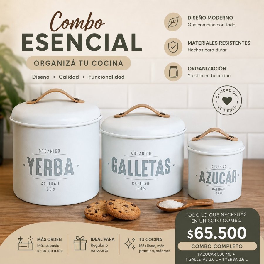 SET TARROS ORGANIZADORES PARA LA COCINA