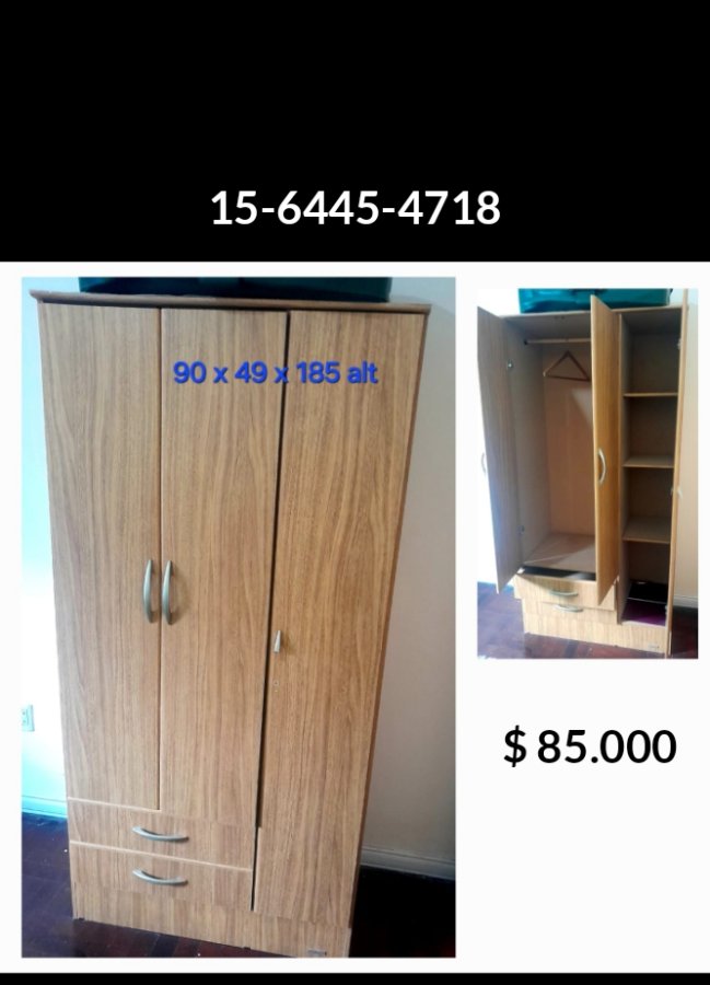 OPORTUNIDAD UNICA - Placard 3 puertas y cajoneras