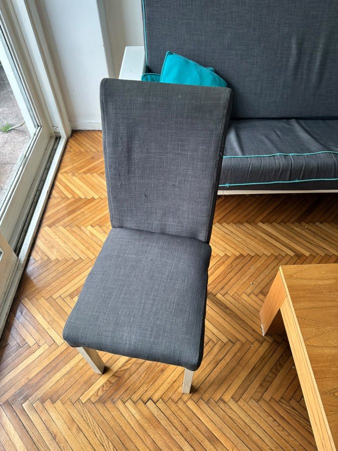 Sillas de Comedor Tapizadas Gris – Patas Blancas – 6 Disponibles, foto 2 de 3
