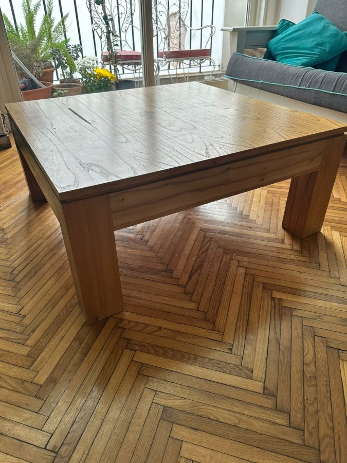 Mesa Ratona de Centro Cuadrada – Madera Maciza