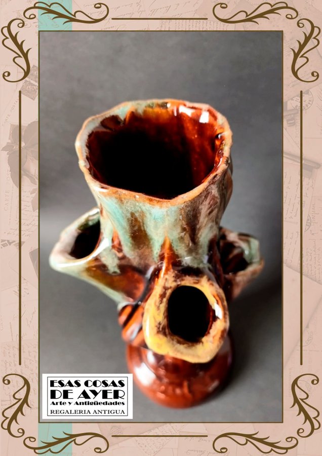 Florero de ceramica imitacion tronco, foto 3 de 3