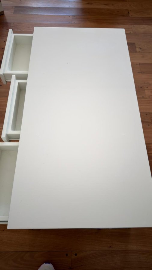 Mesa Ratona Laqueada 1,20 x 0,60 con 3 Cajones - Maciza Carpintería a Medida - Patas Cromadas, foto 2 de 3
