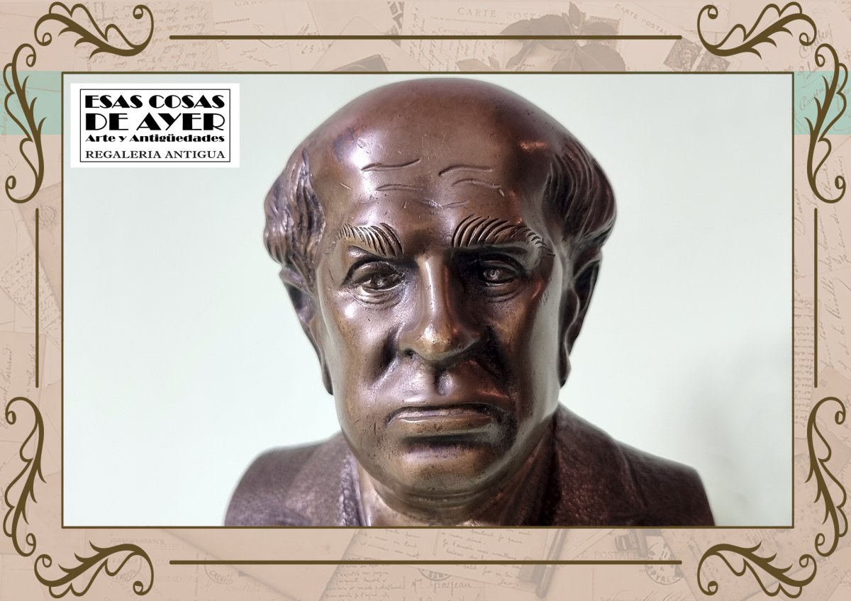 Busto de Domingo F. Sarmiento en bronce, foto 2 de 3